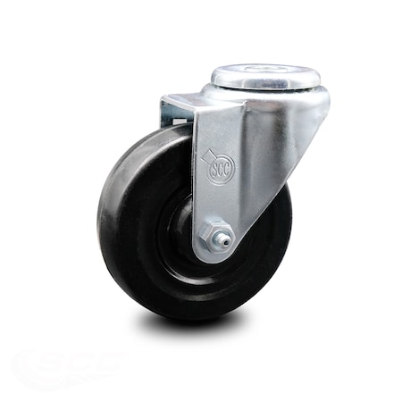 Service Caster 4 Inch Hard Rubber Wheel Swivel Bolt Hole Caster SCC-BH20S414-HRS
